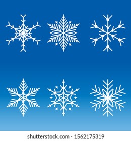 Set of Snowflakes,design,Set white Winter Snowflake isolated on blue background,Vector illustration. Download a Free Preview or High Quality Adobe Illustrator,Ai,Snow flake collection thin line,winter