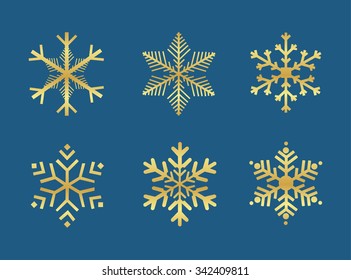 Set of snowflakes.Snowflake icon vector illustration.