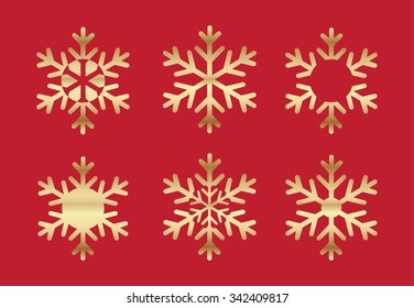 Set of snowflakes.Snowflake icon vector illustration.