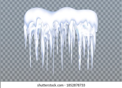 Conjunto de elementos nevados, músculos y tapas sobre el fondo invernal. Decoración de invierno de temporada. Plantilla vectorial de estilo realista.