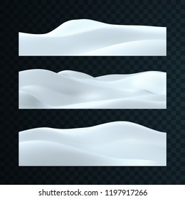 Set of snowy landscapes