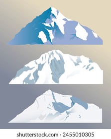 a set of snowy mountains illustration