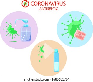 set of soap from coronavirus. Protection against viruses.