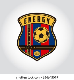 SET OF SOCCER BADGE LOGO . Handmade football ball. Sport Team identity vector illustrations isolated on white background. Collection themed T shirt graphics. Design templates fashion apparel print.