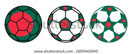 set soccer ball bangladesh flags. bangladesh football icon symbol vector illustration