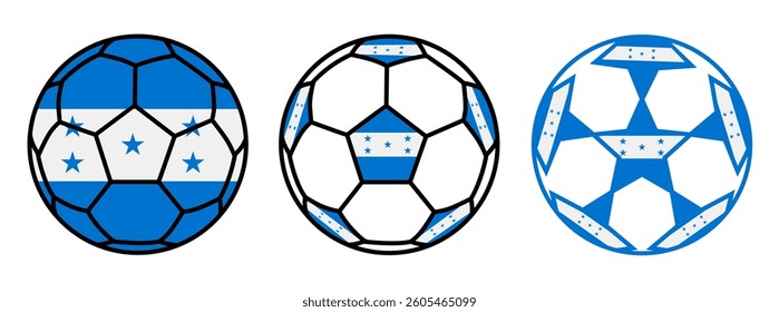 set soccer ball honduras flags. honduras football icon symbol vector illustration