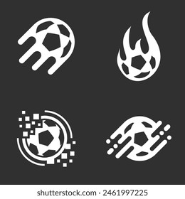 Set of Soccer Ball Icon. Soccer club Symbol. Football badge logo, soccer ball team game club elements, Vector Logo Illustration
