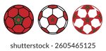 set soccer ball morocco flags. moroccoan football icon symbol vector illustration