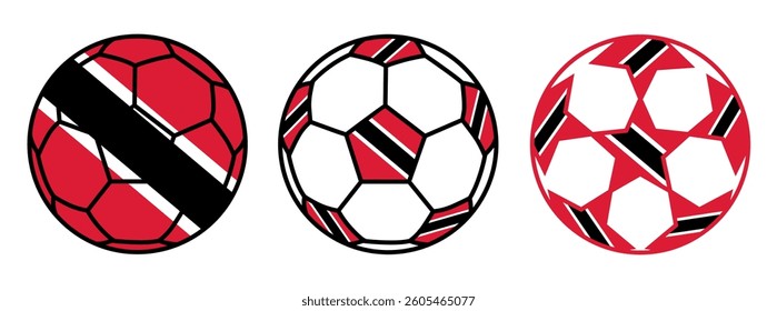 set soccer ball tobago flags. tobago  football icon symbol vector illustration