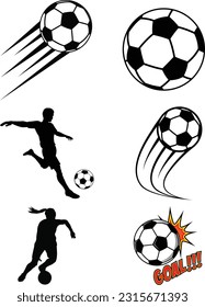 set of soccer balls icons