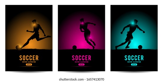 Set of Soccer banners with players. Modern sports posters design. - Shutterstock ID 1657413070