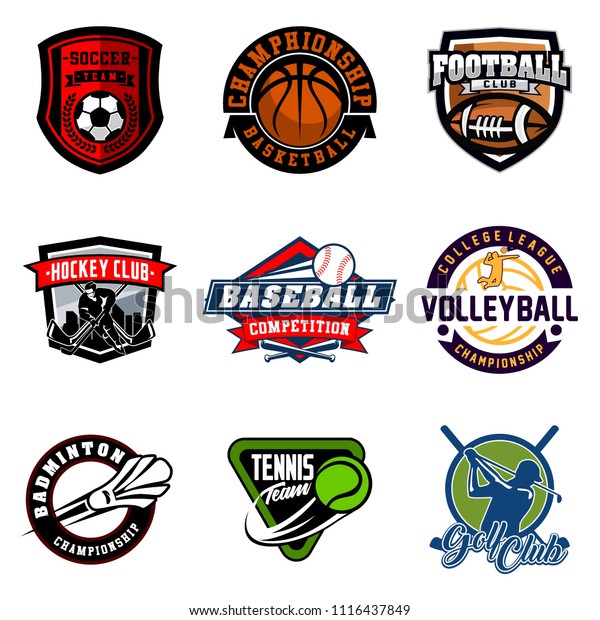 Set Soccer Basketball American Football Hockey Stock Vector (Royalty ...