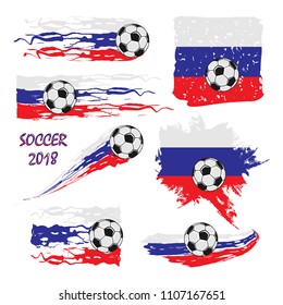 Set of Soccer Championship 2018 abstract backgrounds. Vector illustration.