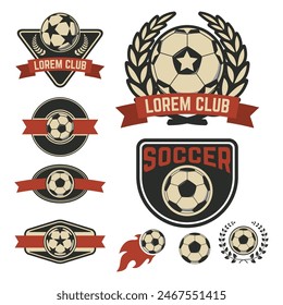 Set of the soccer club emblems. Vector design element