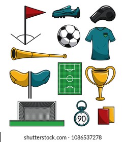 Set of soccer elements