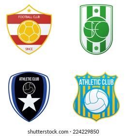 a set of soccer emblems on a white background