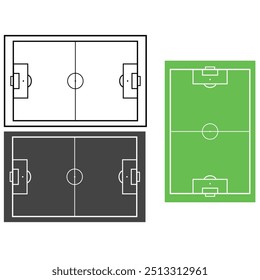 Set of soccer field illustration. Football field graphic design