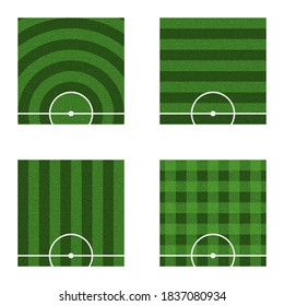 Set of soccer fields icons. Football pitches illustration.