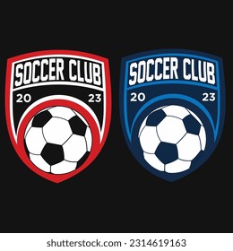 Set of soccer football badge logo design. Vector illustration