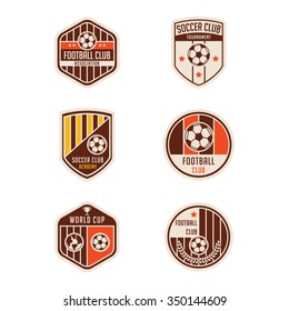 Set of Soccer Football Badge Logo Design Templates. Sport Team Identity