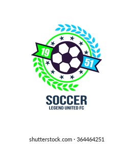 Set of Soccer Football Badge Logo | Sport Team Identity Vector Illustrations isolated on white Background | Collection of Soccer Themed T shirt Graphics