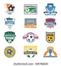 Set of soccer football badge logo design templates