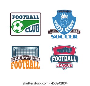 Set of soccer football badge logo design templates