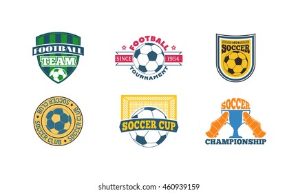 Set of soccer football badge logo design templates