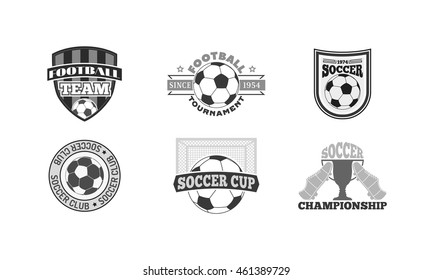 Set of soccer football badge logo design templates
