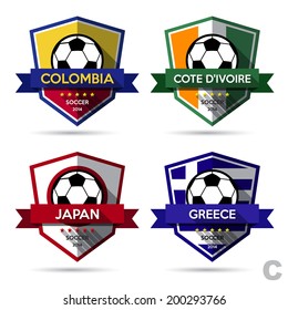 Set of soccer ( football ) badge.Illustration eps10