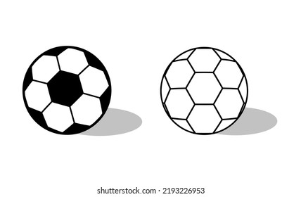 Set of Soccer, football ball symbol, single goal isolated design vector illustration, web game object