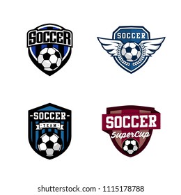 Set Vector Labels Elements Retro Soccer Stock Vector (Royalty Free ...