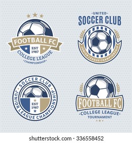 Set of soccer football club logo templates