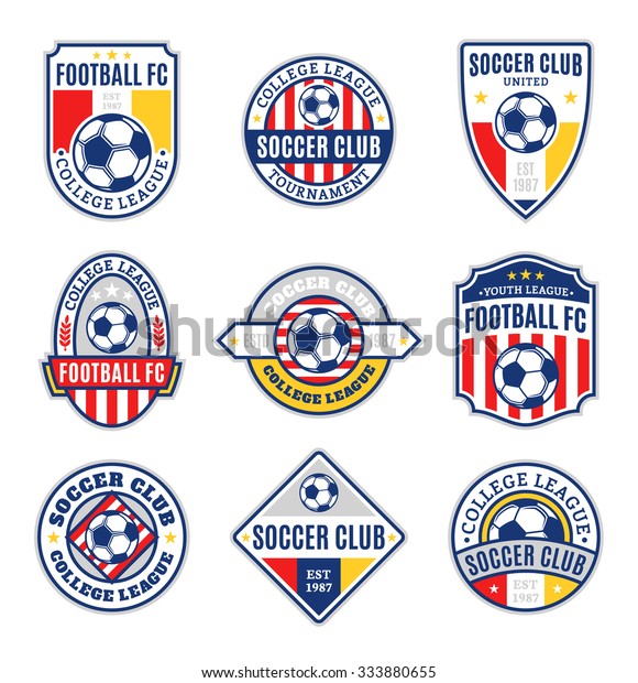 Set Soccer Football Club Logo Templates Stock Vector (Royalty Free ...