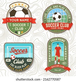 Set of soccer, football club patch design. Vector illustration.