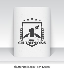 Set of Soccer Football Club. Sport Team. Detailed elements. Sheet of white paper. Typographic labels, stickers, logos and badges. Flat vector illustration