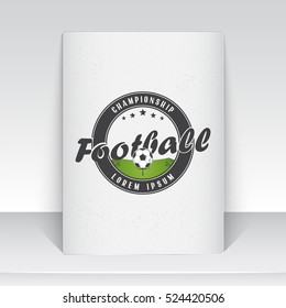 Set of Soccer Football Club. Sport Team. Detailed elements. Sheet of white paper. Typographic labels, stickers, logos and badges. Flat vector illustration