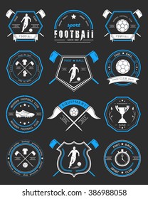 Set of soccer football crests and logo emblem designs. Collection of Soccer Themed T shirt Graphics