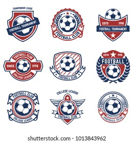 Set Soccer Football Emblems Design Element Stock Vector (Royalty Free ...