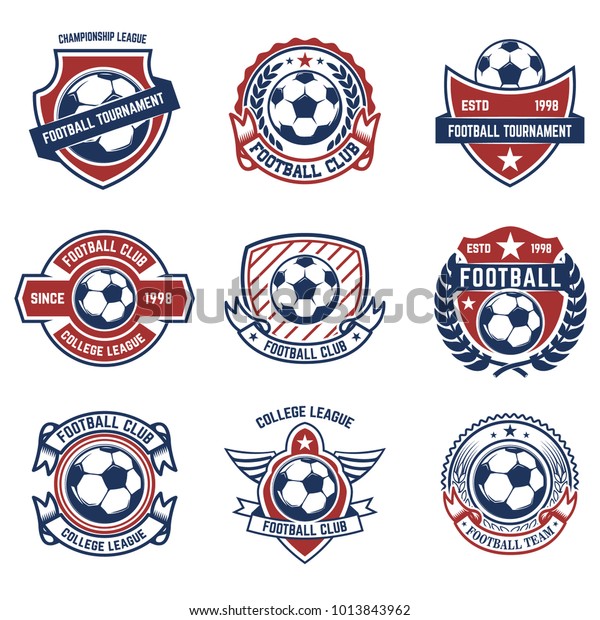 Set Soccer Football Emblems Design Element Stock Vector (Royalty Free ...