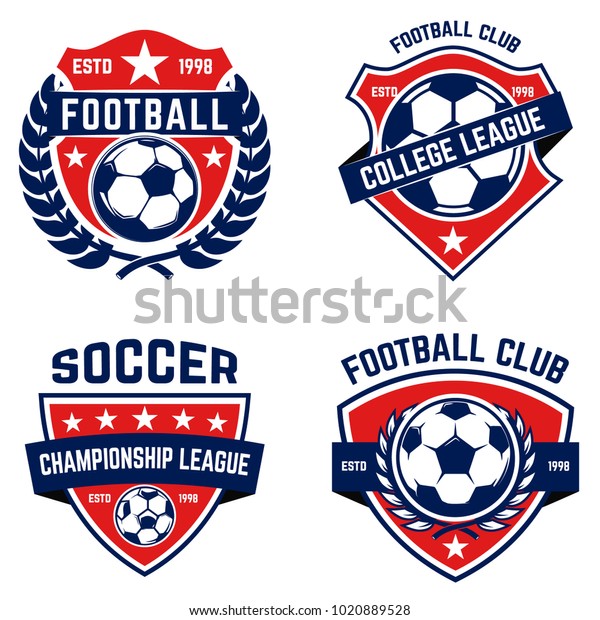 Set Soccer Football Emblems Design Element Stock Vector (Royalty Free ...