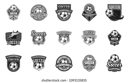 A set soccer football logo badges