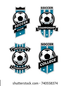 Set of Soccer Football logo, emblem. Design Templates.