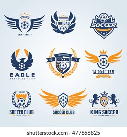 Set of Soccer Football Logo Template.