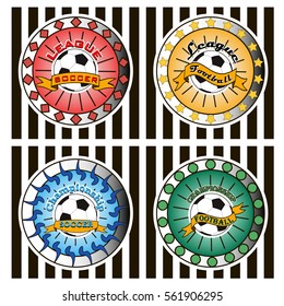 Set of soccer football logo. Template design isolated on white background. Vector Illustrations
