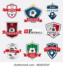 Set of soccer football logos and emblems