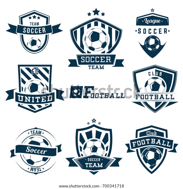サッカーのロゴ エンブル バッジのセット のベクター画像素材 ロイヤリティフリー