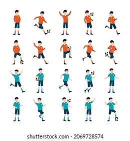 set of soccer football player man characters vector illustration design eps.10