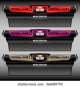 set of soccer and football scoreboard, vector illustration