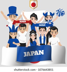 Set of Soccer / Football Supporter / Fans of Japan National Team